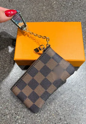 Brown checkered mini coin purse wallet L V NEW thumbnail 1
