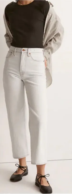 Madewell Perfect Vintage Wide Leg Crop Jeans Edmunds Wash Size 26 ND537 thumbnail 1
