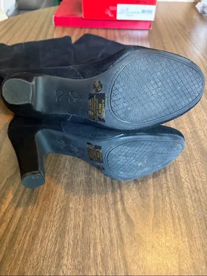 Jessica Simpson Size 8 Ference Black Suede Knee High Heel Boots thumbnail 3