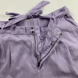 Old Navy Dusky Lavender Linen Blend Belted Wide Leg Cropped Pant XL thumbnail 4