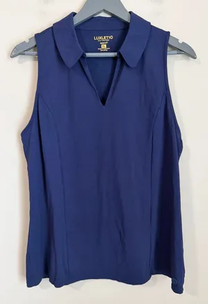 Lilly Pulitzer Luxletic Polo Tank Top Womens XL Navy Blue Sleeveless Meryl thumbnail 1