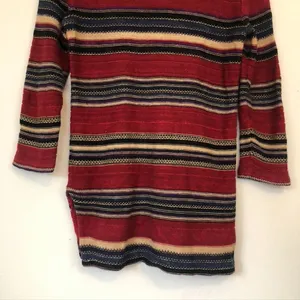 RALPH LAUREN JEANS CO LRL Red Navy Blue Striped Cotton Linen 3/4 Sleeve Sweater thumbnail 7