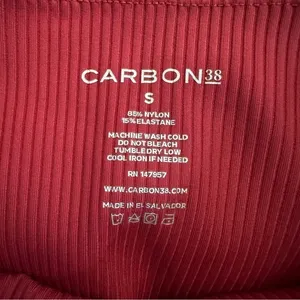 Carbon 38 High Rise Ribbed 7/8 Leggings Ankle‎ Red Size Small thumbnail 9