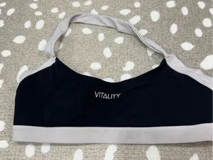 Vitality Cloud II Mini Halter sports Bra Midnight Contrast embroidered logo top thumbnail 7