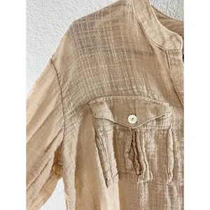 Free People Talk To Me Button Down Raw Hem Top thumbnail 10