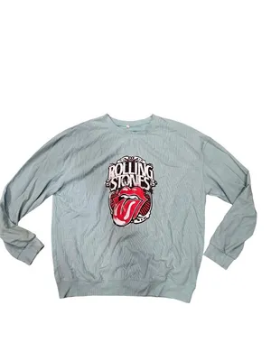 Rolling Stones Graphic Crewneck Sweatshirt Blue 2XL Vintage-Inspired Long Sleeve thumbnail 2