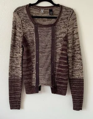 Goblincore Sweater Medium Forest Fairy Fairycore Patchwork Bohemian‎ Boho Knit thumbnail 1
