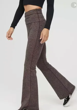 Aerie SMALL SHORT OFFLINE By The Hugger High Waisted Foldover Flare Legging BNWTS thumbnail 1