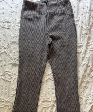 Wild Fable DARK GRAY XS FLARE RIBBED HIGH WAISTED LEGGINGS thumbnail 1