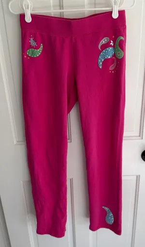 Vintage Y2K Victoria's Secret Paisley‎ Embellished Cotton Leggings XS thumbnail 1