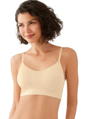 Wacoal 835575 B-Smooth Wire Free Bralette Bra Seamless Lined Womens 2XL XXL Sand thumbnail 1