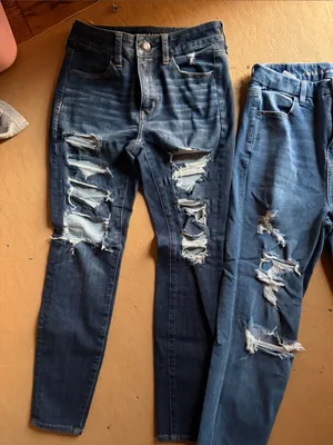 Lot of 2 American Eagle Skinny Distressed jeans size 4 thumbnail 3
