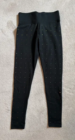 Victoria's Secret PINK rainbow rhinestone bling yoga leggings thumbnail 1