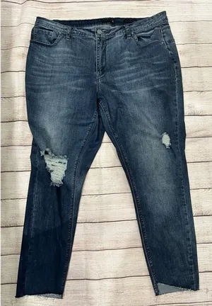 Lala Anthony Distressed Distressed Stretch Blue Denim Jeans plus Size 18 thumbnail 1