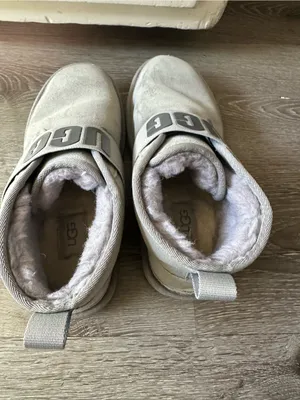 UGG Light Gray Suede Strap Winter Boots thumbnail 4