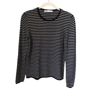 Zara Navy & White Striped Women’s Long Sleeve Size XL thumbnail 2