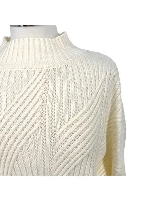 Market & Spruce Shaker Mock Neck Sweater Cream Size XXL NWT Minimalist Luxury thumbnail 3