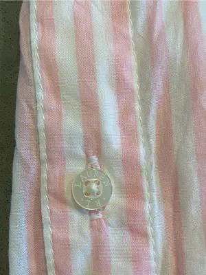 Lauren Ralph Lauren Pink Striped Short-Sleeve button up Shirt Coastal Grandma thumbnail 7