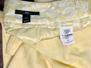 H & M Yellow Tweed Lined Mini Skirt 12 Bright Preppy thumbnail 9