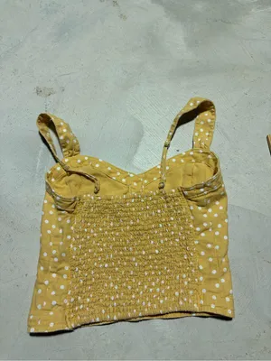 Abercrombie & fitch Women’s Yellow Polka Dot Button-Front tank Top XS thumbnail 4