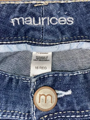 Maurices Dark Blue Flare Jeans with Embroidered Back Pocket thumbnail 2