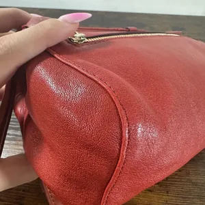 Chloe Shoulder Bag Small Red Leather Bow Chain Strap Pink Colorblock thumbnail 12