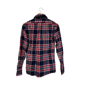 Vermont Flannel Co Red Navy Plaid Organic Cotton Button Down Shirt XS thumbnail 4