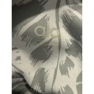 Alo Yoga Women's‎ Palm Springs airbrushed white leggings leaves stripe Sz Small thumbnail 5
