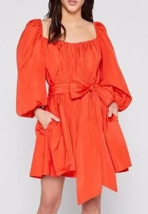 Cinq à Sept Delilah Mini‎ Dress Size 4 Fire Coral Fit and Flare Designer Party thumbnail 1