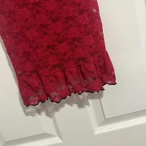 Gilligan & O’Malley Red & Black Lace Lingerie Slip Dress Nightie S Small thumbnail 4