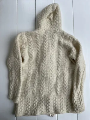 Aran Crafts Ireland 100% Wool Zip Up Chunk Knit, Size M thumbnail 6