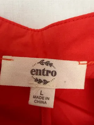 Entro Tiered Midi Dress Large Red Orange Ruffle Sleeve Back Cutout NWOT(A906) thumbnail 4