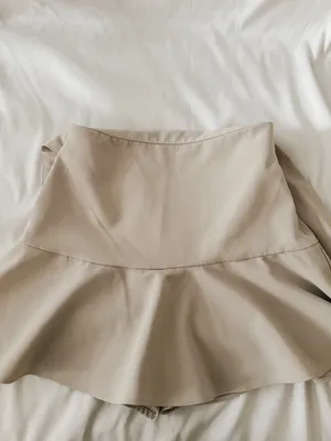 ZARA Tan Belted Tie Mini Skirt thumbnail 4