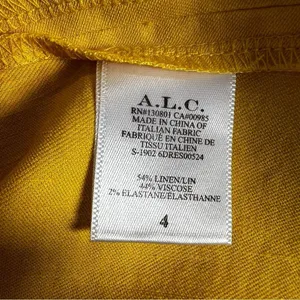 A.L.C. Walker Yellow Linen Blend Wrap Midi Dress Ruffle Sleeve Size 4 thumbnail 16