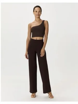 Quince Ultra-Stretch Ponte Wide Leg Pants Espresso Brown Size S thumbnail 3