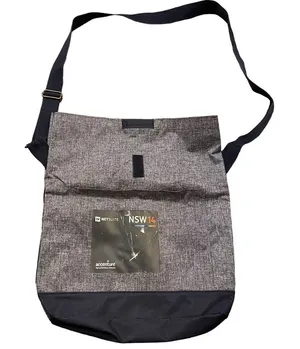 Leed's Foldover Tote Bag Shoulder Bag Gray Blue Netsuite NSW 14 Accenture Pocket thumbnail 1