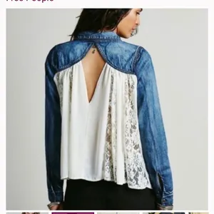 Free people denim and lace top small.bohemian‎ thumbnail 2