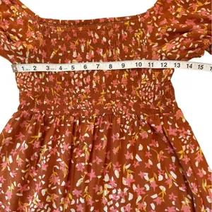 Roxy Hello Petal Woven Mini Dress On or Off Shoulder Fall Smocked Size Small thumbnail 12