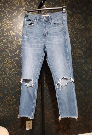Madewell The High rise slim Boyjean Distressed thumbnail 1