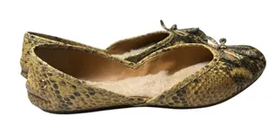 7 Ballet Flats UGG Lena Exotic Natural Snake Skin Print Leather thumbnail 1