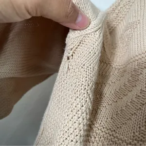 Vintage‎ Italian Beige Cream Cable Knit V Neck Sweater Womens Large thumbnail 4