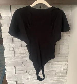Free People flutter sleeve ribbed black bodysuit thumbnail 6