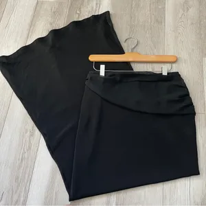 White Fox Skirt draped slip maxi womens Black small formal chic resortwear thumbnail 7