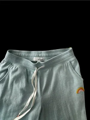 PJ Salvage Light Blue Knit Jogger Pants with Rainbow Accent thumbnail 6