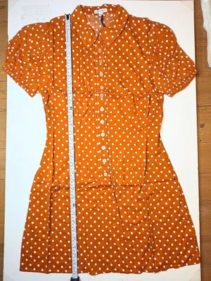 WeWoreWhat Elle Dress M Bran Rust Polka Dot Puff Sleeve Mini Shirt Dress NWT thumbnail 11