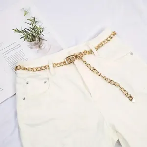 Stylish Chain Belt Casual‎ Golden Plated Metal Waist Chain Adjustable One Size thumbnail 3