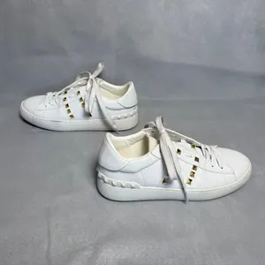 Valentino Garavani Rockstud Untitled White Leather Sneakers Gold Studs 39 thumbnail 6