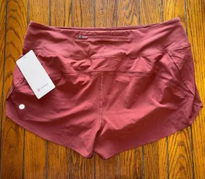 Lululemon Speed Up Short High Rise 2.5” Mesh Vent Cranberry Charm Size XL/12 NWT thumbnail 1