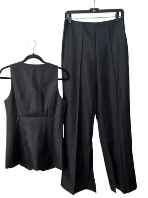 Commense Button Split Sleeveless Pants Set | Black | Size Medium | Sold Out NWT thumbnail 3