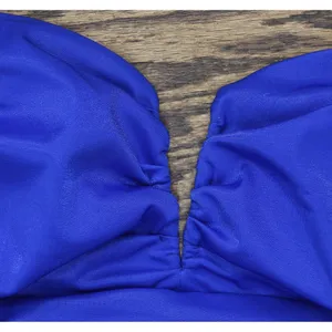 B. Darlin Notched Neck Side Slit Knit Bodycon Midi Dress Royal Slim Blue XL thumbnail 6